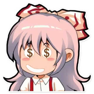 🤑 доллар, мультфильм, милый, аниме, деньги, глаза telegram sticker