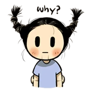 😳 why? question, cartoon, sad, emotion, expression telegram sticker