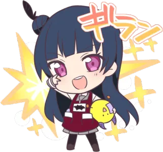 😈 キラン Chibi, Anime, Kawaii, Błyszczący, Słodki, Japoński telegram sticker