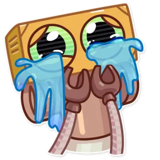 😭 robot, crying, sad, cartoon, emoji, sticker telegram sticker
