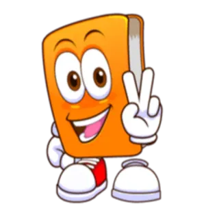 ✌️ книга, мультфильм, знак мира, литература, образование whatsapp sticker