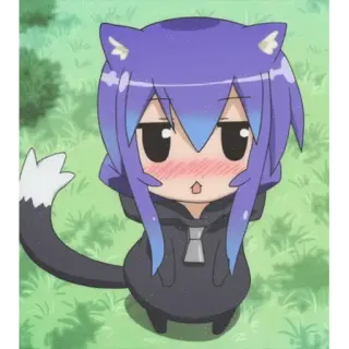 😒 Anime, Neko, Cute, Chibi, Orejas, Cola telegram sticker