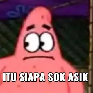 ➖ Patrick Star SpongeBob SquarePants ITU SIAPA SOK ASIK patrick etoile, bob l'éponge, dessin animé telegram sticker