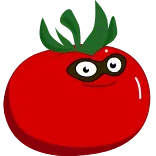 😂 tomate, légume, dessin animé, nourriture, masque, déguisement, rouge telegram sticker
