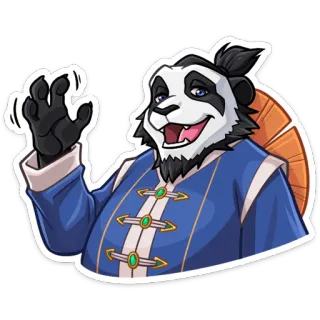 👋 panda, cartoon, animal, character, waving telegram sticker