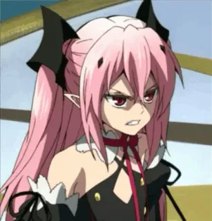 😤 Anime, Wütend, Pinke Haare, Vampir, Anime Mädchen telegram sticker