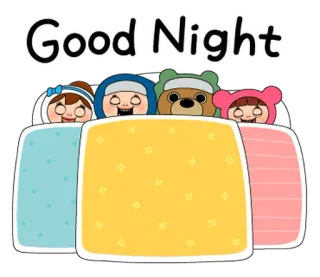 🥷 Good Night gute Nacht, schlafend, süß, Schlafenszeit, Freunde, Cartoon, Tiere telegram sticker