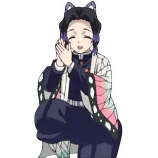 👏 Shinobu Kocho Demon Slayer anime, demon slayer, shinobu kocho, butterfly, smiling whatsapp sticker