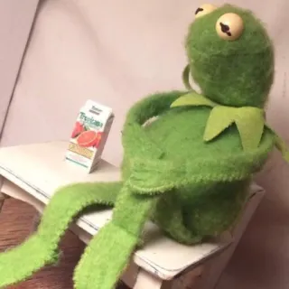 🥃 Kermit the Frog Tropicana Kermit, Rana, Zumo de naranja, Muppet, Relax telegram sticker