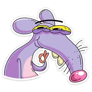 👌 rat, dessin animé, animal, mignon, drôle telegram sticker