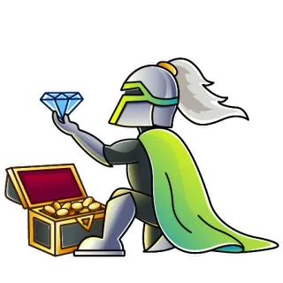 💎 cavaleiro, tesouro, diamante, ouro, armadura, capacete whatsapp sticker