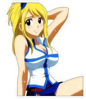 😚 Lucy Heartfilia Fairy Tail Аниме, Fairy Tail, Люси Хартфилия, Наклейка, Мультфильм telegram sticker