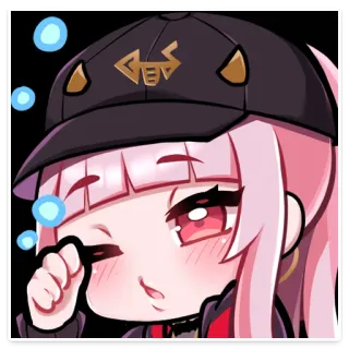 😢 Mori Calliope anime, vtuber, cute, pink hair, Mori Calliope telegram sticker