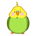 🥺 bird, cute, cartoon, animal, yellow, green telegram sticker