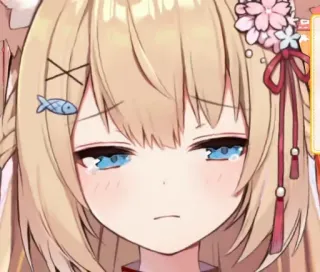 😢 Anime, Triste, Pianto, Carino, Pesce, Biondo telegram sticker