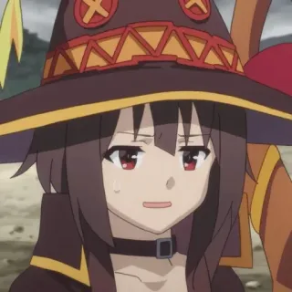😰 Megumin Konosuba Anime, Fille, Mage, Magie, Megumin, Konosuba, Personnage, Magicien whatsapp sticker