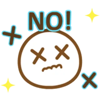 🙅 NO! não, negativo, negação, recusa, olhos em x, desenho animado, emoji whatsapp sticker