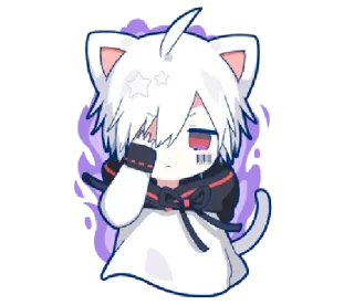 🔥 cat, anime, manga, cute, kawaii, sticker whatsapp sticker