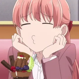 🎀 Anime, Garota, Sobremesa, Comida, Fofo telegram sticker