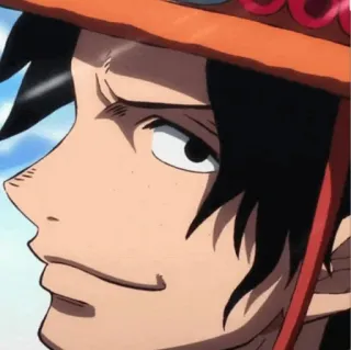 🔥 Ace One Piece Anime, One Piece, Ace, Ritratto, Personaggio telegram sticker