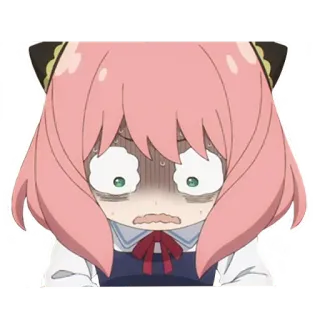 😰 Anya Forger Spy x Family anime, stiker, Spy x Family, Anya Forger, imut, takut, kartun whatsapp sticker