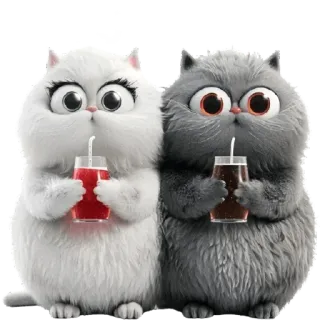🧋 koty, zwierzęta, słodkie, napój, kreskówka, urocze, grafika cyfrowa telegram sticker