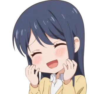 ☺️ anime, girl, happy, smile, cartoon telegram sticker