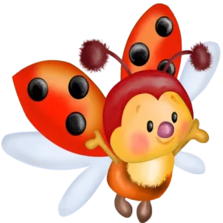 Ⓜ️ Marienkäfer, Insekt, süß, Cartoon, Tier whatsapp sticker