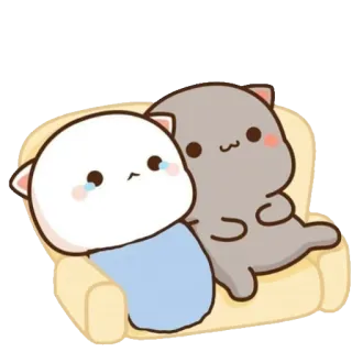 🥺 cats, cute, crying, couch, kawaii whatsapp sticker