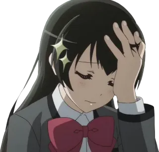 🤦‍♀️ Anime, Garota, Uniforme escolar, Facepalm telegram sticker