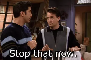 😐 Stop that now. stopp, chandler, friends, meme, situation, ross telegram sticker