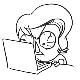 😡 짜증, 컴퓨터, 노트북, 타이핑, 스트레스, 걱정, 만화 telegram sticker