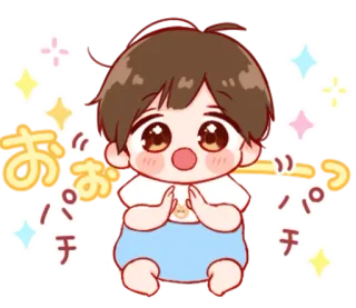 🎭 お\( ˙꒳​˙\)パチ anime, fofo, bebê, kawaii whatsapp sticker