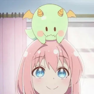 💟 Anime, Lindo, Chica, Monstruo, Pelo rosa, Animación telegram sticker