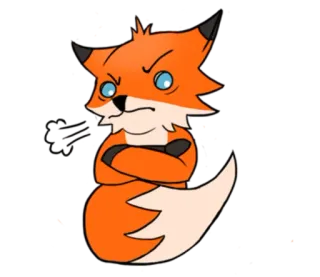 😤 renard, en colère, dessin animé, animal, illustration whatsapp sticker