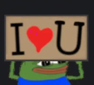 ❤ Pepe I ❤️ U pepe, love, frog, heart, valentine's day, meme telegram sticker