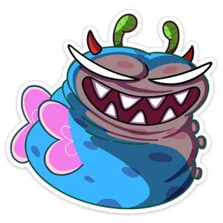 😈 monster, cartoon, creature, cute, sticker telegram sticker