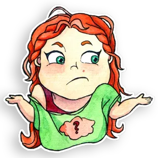Rainbow redhead telegram stickers