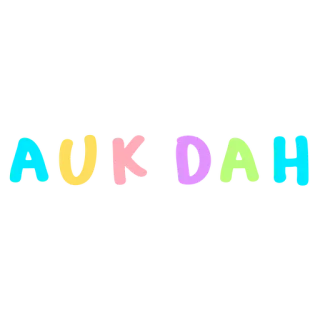 💬 AUKDAH AUKDAH, colorato, testo, adesivo whatsapp sticker