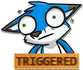 ⚠️ TRIGGERED ขึ้น, มีม, สแลงอินเทอร์เน็ต, ตลก, การ์ตูน whatsapp sticker