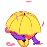 😞 Erdbeere, Regenschirm, süß, Cartoon whatsapp sticker
