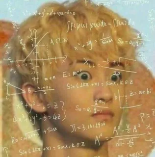 🤯 matemática, equações, confusão, pensando, meme telegram sticker