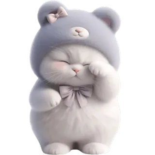 🥱 gato, gatito, lindo, animal, mascota, dibujos animados, kawaii, sombrero telegram sticker