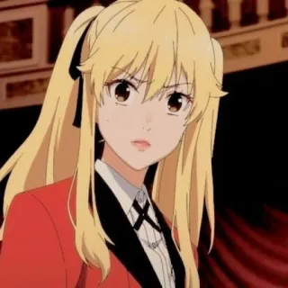 🦮 Mary Saotome Kakegurui Anime, Mary Saotome, Kakegurui, Rubia, Uniforme escolar, Apuestas telegram sticker