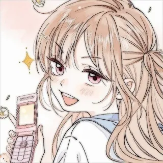 🍓 애니메이션, 소녀, 귀여운, 핸드폰, 만화, 그림 telegram sticker