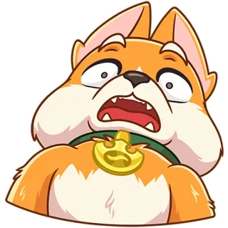 😱 dog, cartoon, worried, shocked, expression, animal, pet telegram sticker