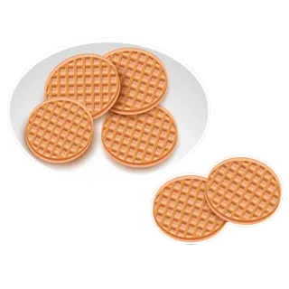 😁 waffles, comida, café da manhã, sobremesa, prato, lanche, doce telegram sticker