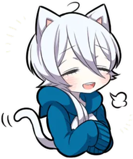 😄 kot, anime, chibi, kawaii, słodkie, zwierzę, manga, kreskówka telegram sticker