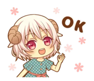 👌 OK Anime, Mangá, Ok, Sticker, Fofo, Garota telegram sticker