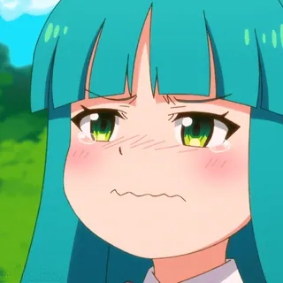 😢 anime, piangendo, triste, ragazza, cartone animato, emozione, faccia telegram sticker